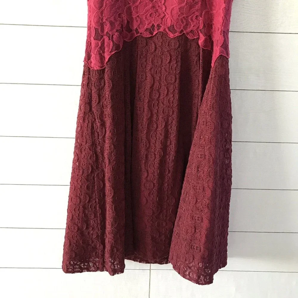 Anthropologie Moulinette Soeurs Carmindy Dress Red Lace Sleeveless - Picture 9 of 10